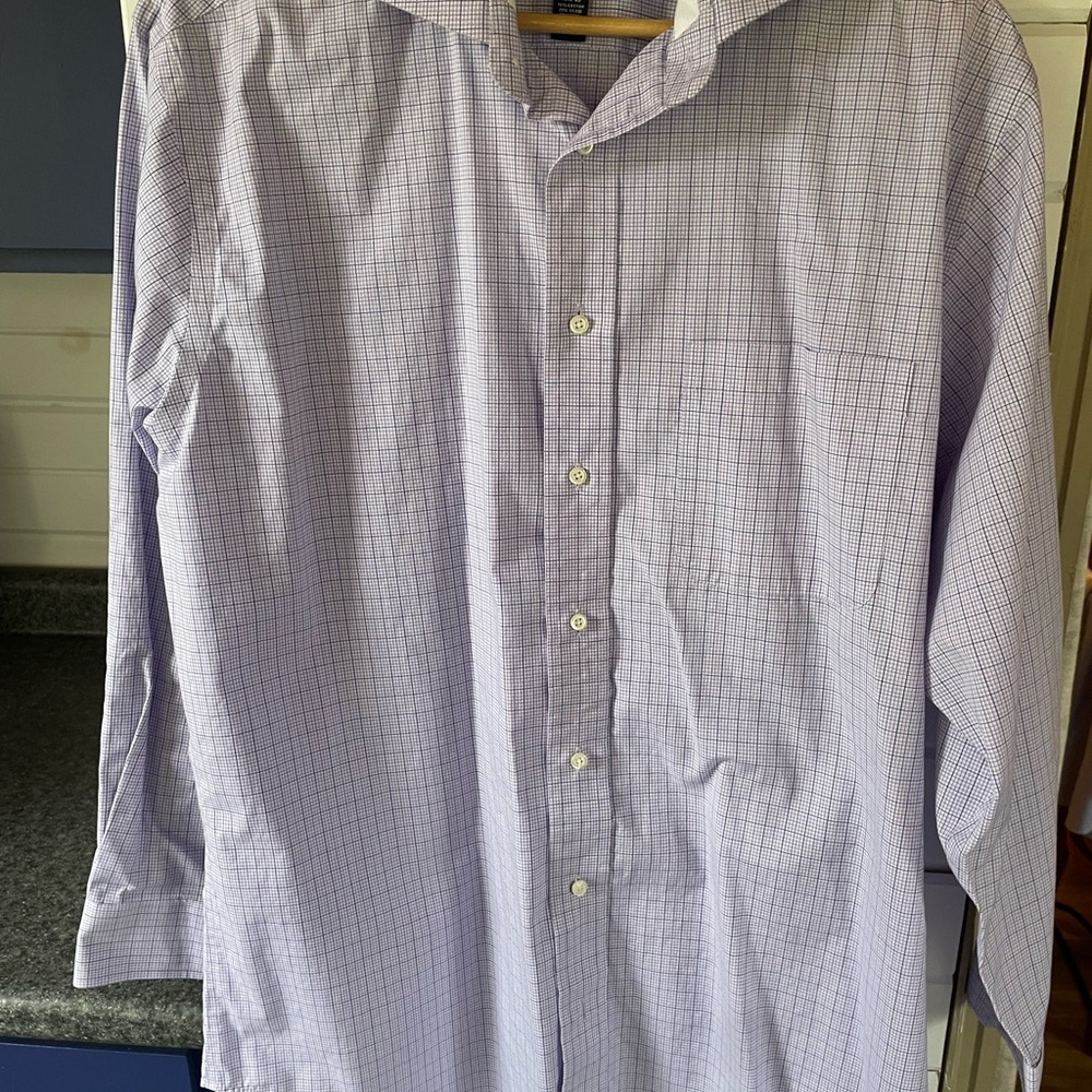 Jos. A. Bank Light Purple Checkered Dress Shirt